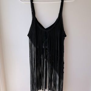 Denim & Supply Macrame Fringe Top
